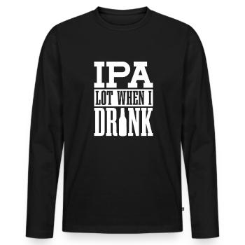 Bière artisanale Bière artisanale Bière drôle - T-shirt manches longues Premium bio Homme - noir - Devant - Nico (187cm)