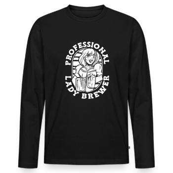 Craft Beer Bier Craftbier Dame - Men's Premium Organic Long Sleeve Shirt - black - Front - Nico (187cm)