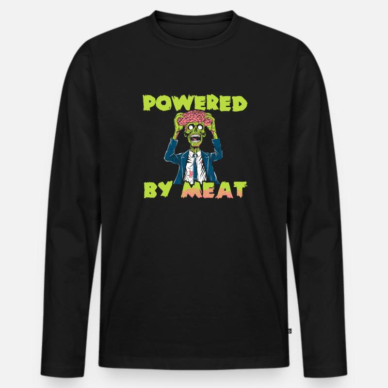 Zombie Halloween - Männer Premium Bio Langarmshirt - Schwarz