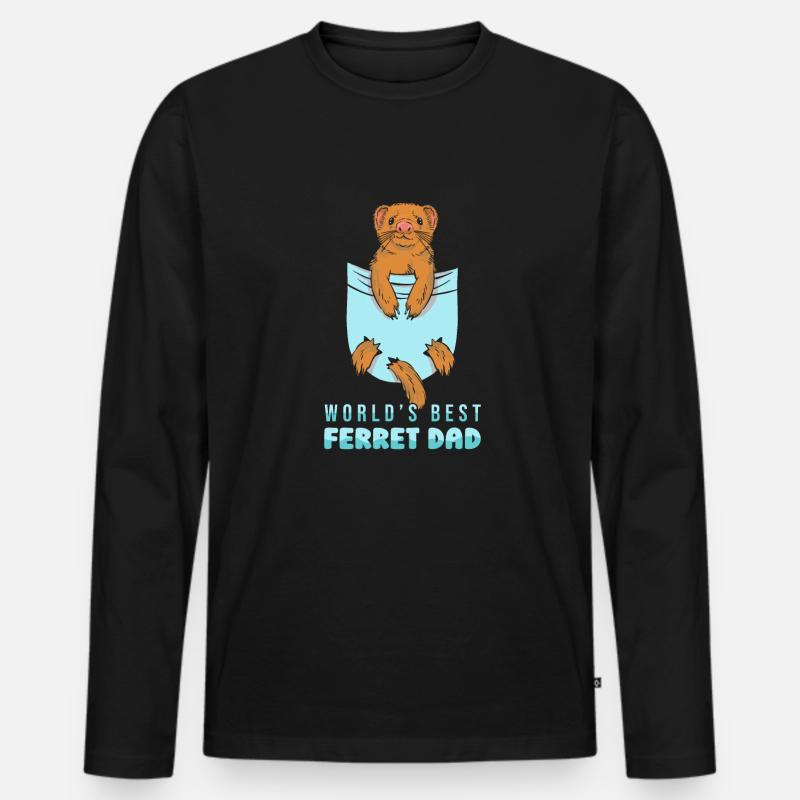 Frettchen Iltis Niedlich - Männer Premium Bio Langarmshirt - Schwarz