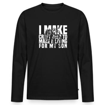 Craft Beer Bier Craftbier - Men's Premium Organic Long Sleeve Shirt - black - Front - Nico (187cm)