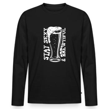 Craft Beer Beer Craft Beer Funny - Men's Premium Organic Long Sleeve Shirt - black - Front - Nico (187cm)