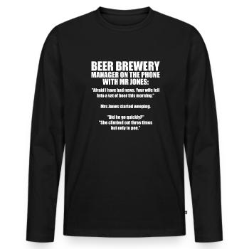 Craft Beer Beer Craft Beer Funny - Men's Premium Organic Long Sleeve Shirt - black - Front - Nico (187cm)
