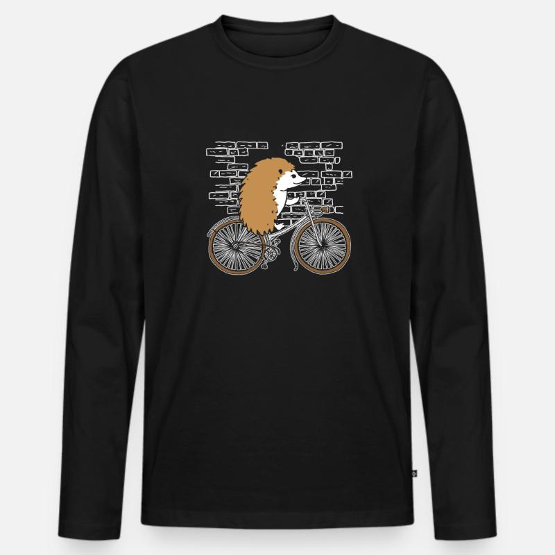 Igel Niedlich - Männer Premium Bio Langarmshirt - Schwarz