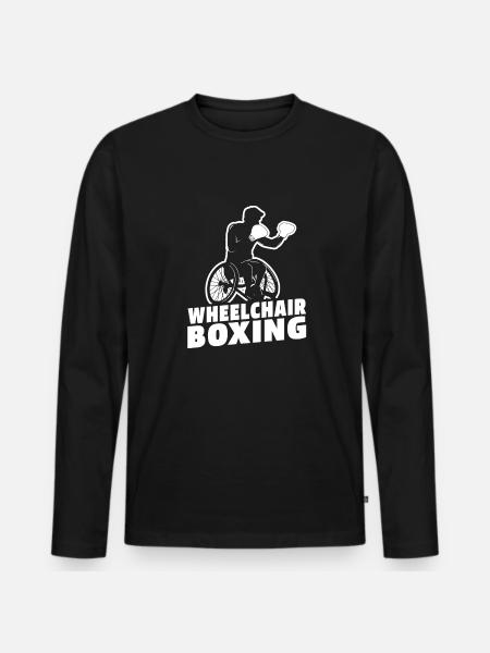 Boxen Boxer Rollstuhl - Männer Premium Bio Langarmshirt - Schwarz