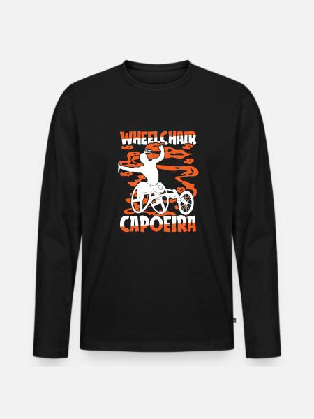 Capoeira Kampftanz Rollstuhl - Männer Premium Bio Langarmshirt - Schwarz