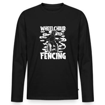 Fechten Fechter Rollstuhl - Männer Premium Bio Langarmshirt - Schwarz - Vorne - Nico (187cm)
