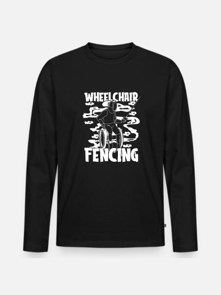 Fechten Fechter Rollstuhl - Männer Premium Bio Langarmshirt - Schwarz