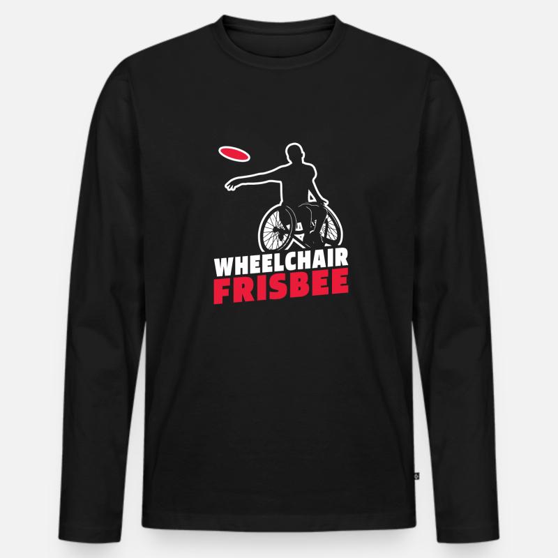 Frisbee Rollstuhl - Männer Premium Bio Langarmshirt - Schwarz