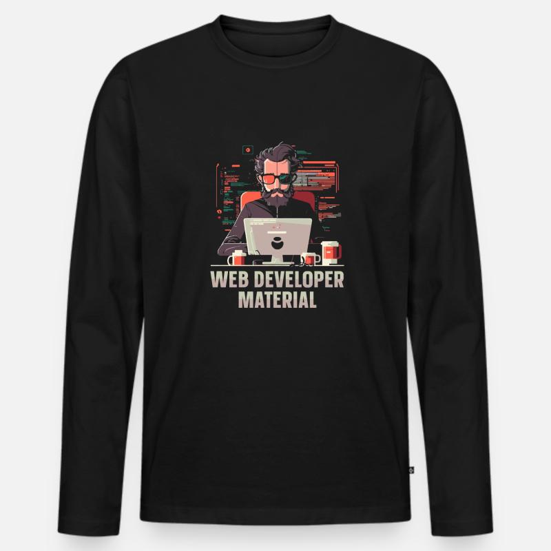 Web Entwickler Webdeveloper Cool - Männer Premium Bio Langarmshirt - Schwarz