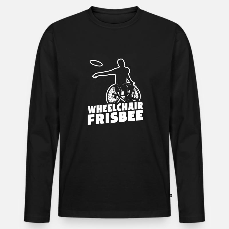 Frisbee Rollstuhl - Männer Premium Bio Langarmshirt - Schwarz