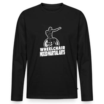 Mixed Martial Arts Wheelchair - Men's Premium Organic Long Sleeve Shirt - black - Front - Nico (187cm)