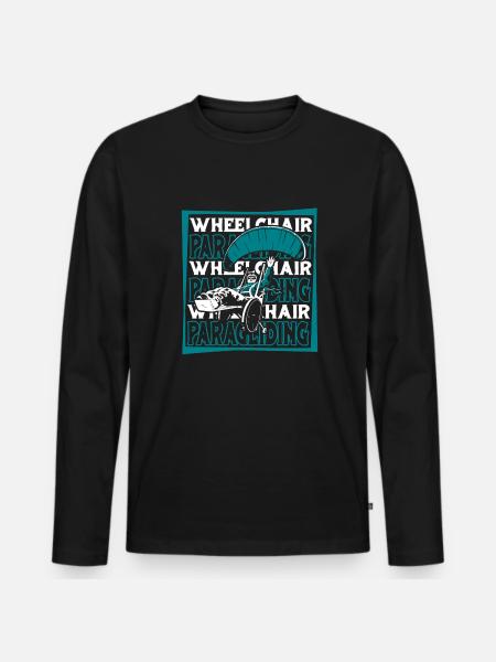 Paragleiter Paragleiten Rollstuhl - Männer Premium Bio Langarmshirt - Schwarz
