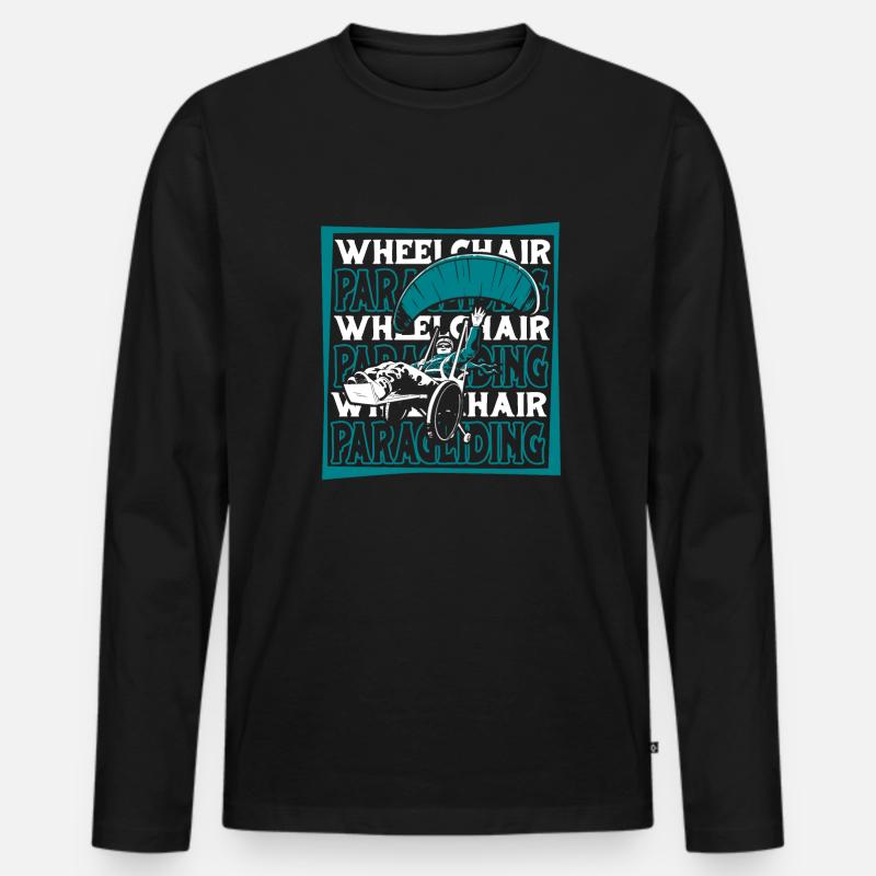 Paragleiter Paragleiten Rollstuhl - Männer Premium Bio Langarmshirt - Schwarz