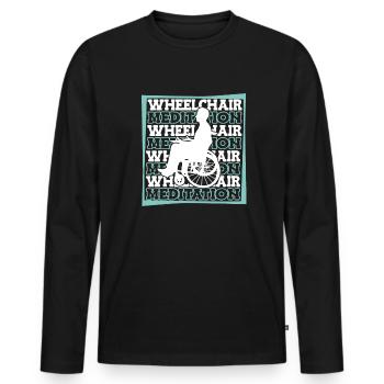 Meditation Meditation Wheelchair - Men's Premium Organic Long Sleeve Shirt - black - Front - Nico (187cm)