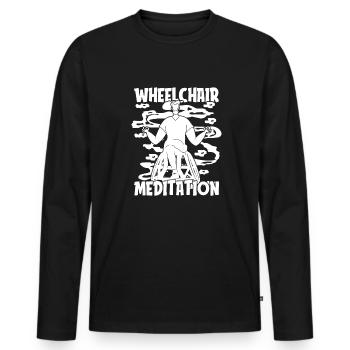 Meditation Meditation Wheelchair - Men's Premium Organic Long Sleeve Shirt - black - Front - Nico (187cm)