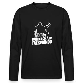 Taekwondo Rollstuhl - Männer Premium Bio Langarmshirt - Schwarz - Vorne - Nico (187cm)