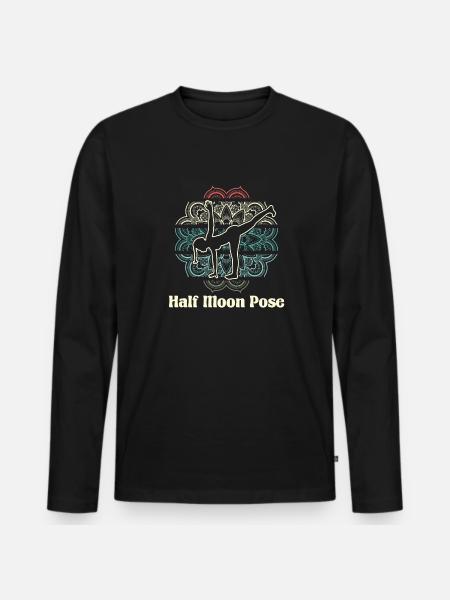 Yoga Cool - Men's Premium Organic Long Sleeve Shirt - black