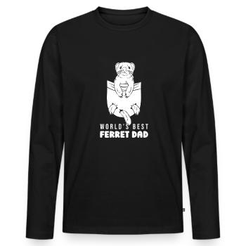 Papa putois furet - T-shirt manches longues Premium bio Homme - noir - Devant - Nico (187cm)