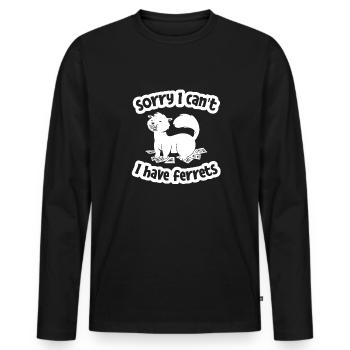 Putois furet - T-shirt manches longues Premium bio Homme - noir - Devant - Nico (187cm)
