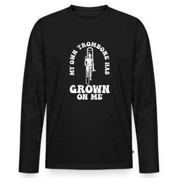 marching band, trombone, brass band, trombone - Men's Premium Organic Long Sleeve Shirt - black - Front - Nico (187cm)