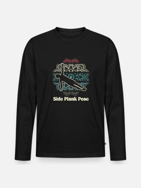 Yoga Cool - Men's Premium Organic Long Sleeve Shirt - black