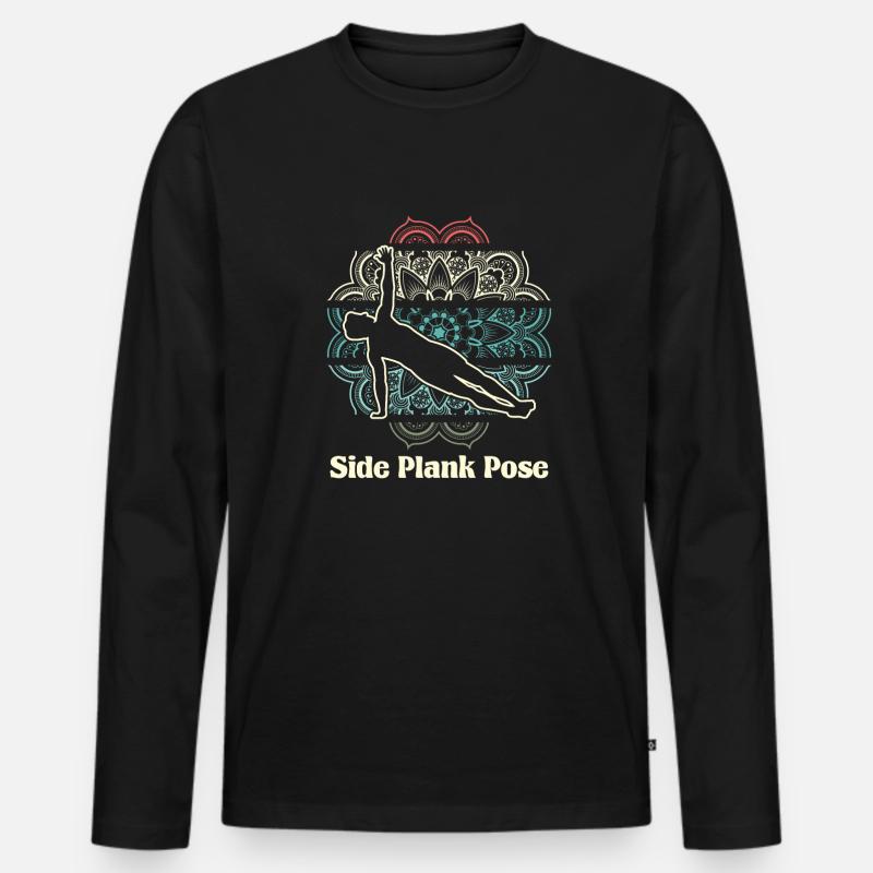 Yoga Cool - Männer Premium Bio Langarmshirt - Schwarz
