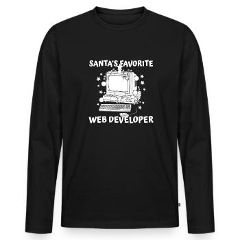 Web Developer Web Developer - Men's Premium Organic Long Sleeve Shirt - black - Front - Nico (187cm)