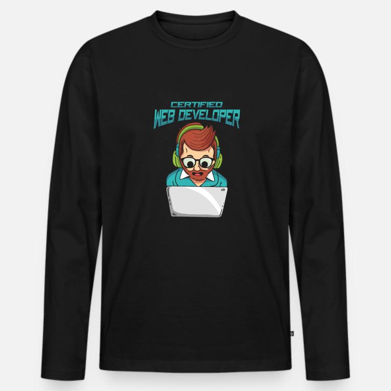 Web Developer Web Developer Certified - Men's Premium Organic Long Sleeve Shirt - black