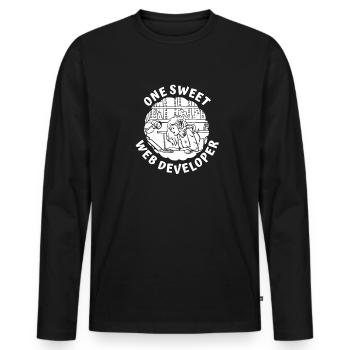 Web Developer Web Developer - Men's Premium Organic Long Sleeve Shirt - black - Front - Nico (187cm)
