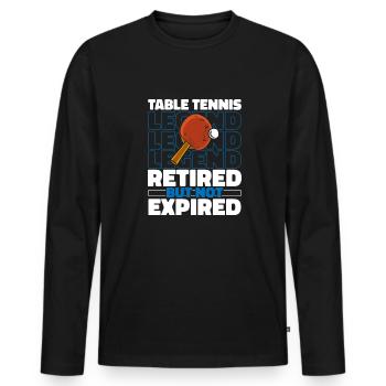 Tennis de table Ping-pong à la retraite - T-shirt manches longues Premium bio Homme - noir - Devant - Nico (187cm)