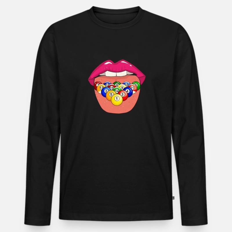 Billard Cool - Männer Premium Bio Langarmshirt - Schwarz
