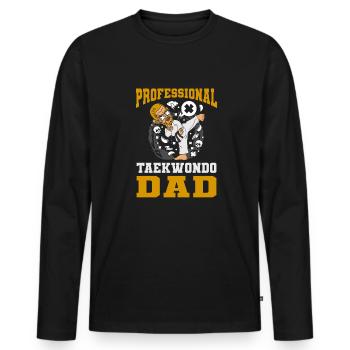 Taekwondo Père Taekwondo - T-shirt manches longues Premium bio Homme - noir - Devant - Nico (187cm)