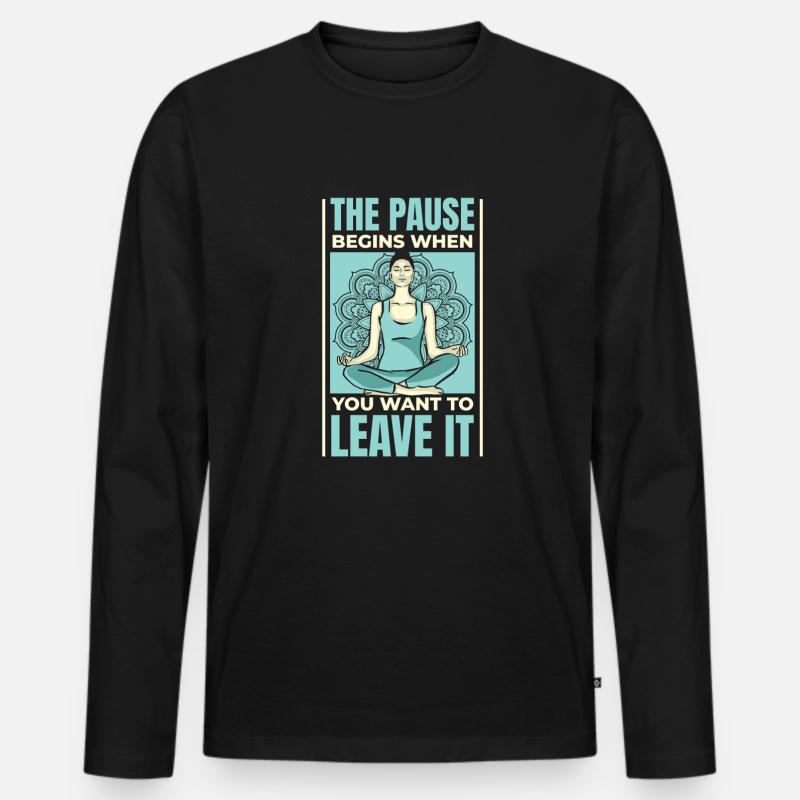 Yoga Cool - Männer Premium Bio Langarmshirt - Schwarz
