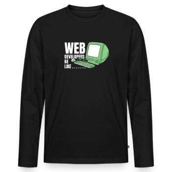 Web Developer Web Developer Funny - Men's Premium Organic Long Sleeve Shirt - black - Front - Nico (187cm)