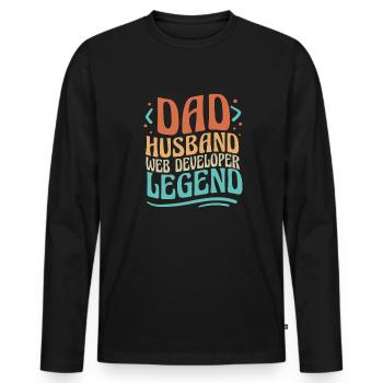 Web Developer Web Developer Father - Men's Premium Organic Long Sleeve Shirt - black - Front - Nico (187cm)