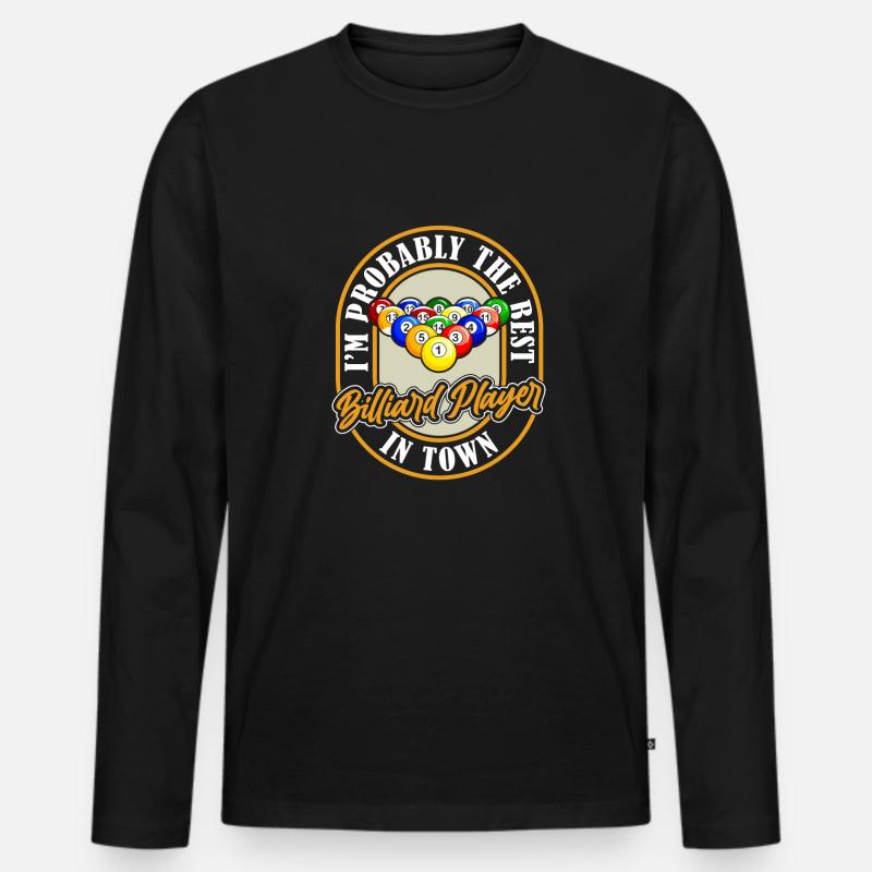 Billard Am Besten - Männer Premium Bio Langarmshirt - Schwarz