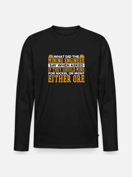 Engineer Lustig Mining Engineer - Men's Premium Organic Long Sleeve Shirt - black