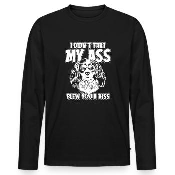 King Charles Cavalier - Männer Premium Bio Langarmshirt - Schwarz - Vorne - Nico (187cm)
