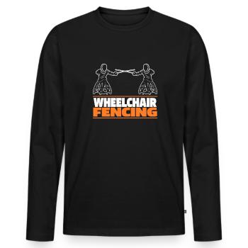 Fechten Fechter Rollstuhl - Männer Premium Bio Langarmshirt - Schwarz - Vorne - Nico (187cm)