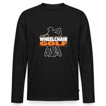 Golf Golfer Golfing Wheelchair Golf - Men's Premium Organic Long Sleeve Shirt - black - Front - Nico (187cm)