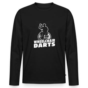 Dart Dartspieler Rollstuhl - Männer Premium Bio Langarmshirt - Schwarz - Vorne - Nico (187cm)