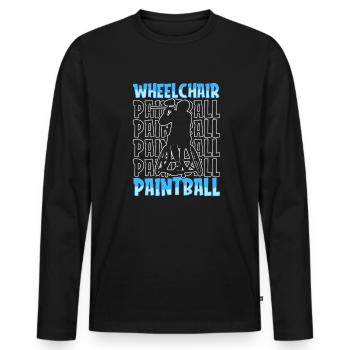 Fauteuil roulant de paintball - T-shirt manches longues Premium bio Homme - noir - Devant - Nico (187cm)