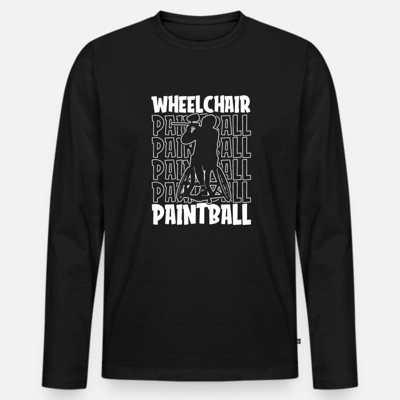Paintball Rollstuhl - Männer Premium Bio Langarmshirt - Schwarz