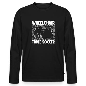 Foosball Table Football Wheelchair - Men's Premium Organic Long Sleeve Shirt - black - Front - Nico (187cm)