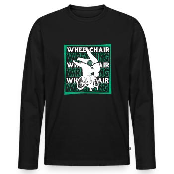 Wrestling Wrestler Rollstuhl - Männer Premium Bio Langarmshirt - Schwarz - Vorne - Nico (187cm)