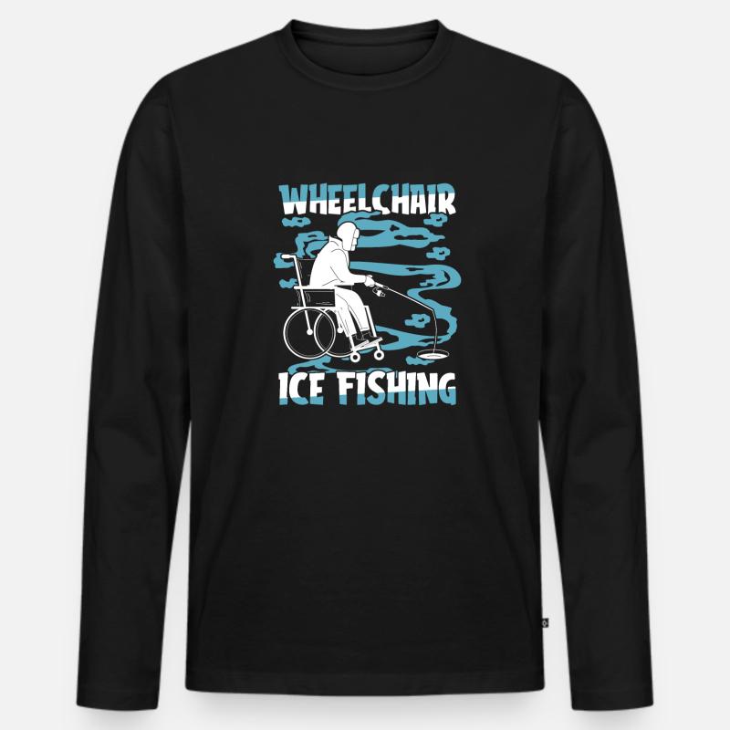 Eisfischen Eisangeln Rollstuhl - Männer Premium Bio Langarmshirt - Schwarz