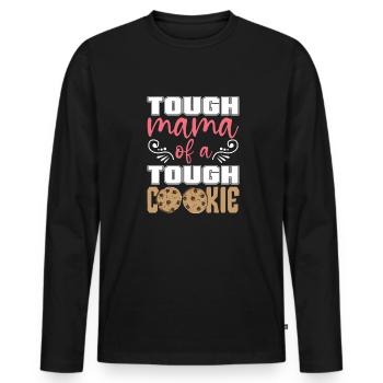 Maman Mère Mère - T-shirt manches longues Premium bio Homme - noir - Devant - Nico (187cm)
