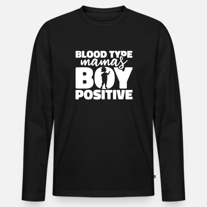 Mom Mutter Junge - Männer Premium Bio Langarmshirt - Schwarz