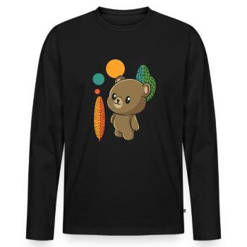 Bear Brown Bear Cute - Men's Premium Organic Long Sleeve Shirt - black - Front - Nico (187cm)